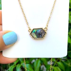 Abalone Boho Statement Pendant Necklace